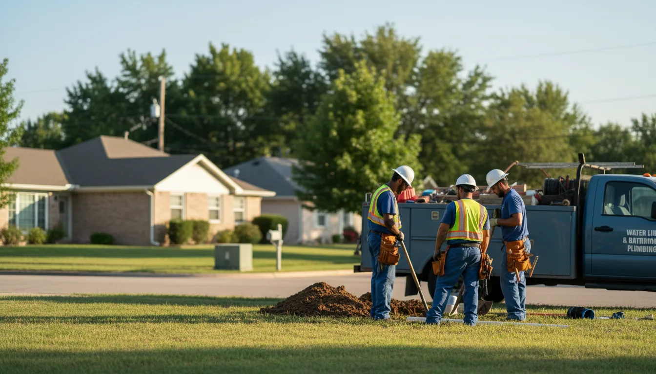 Residential water line and bathroom plumbing service in Slater, MO